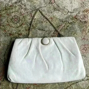 Vintage 50s/60s white faux leather clutch